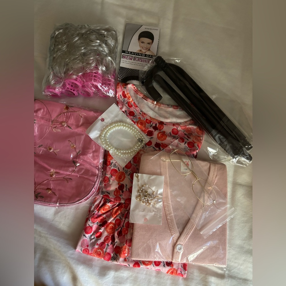 Kids Old Lady Costume Size 5/7 years